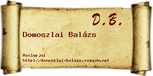 Domoszlai Balázs névjegykártya