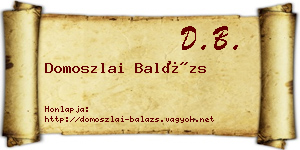 Domoszlai Balázs névjegykártya
